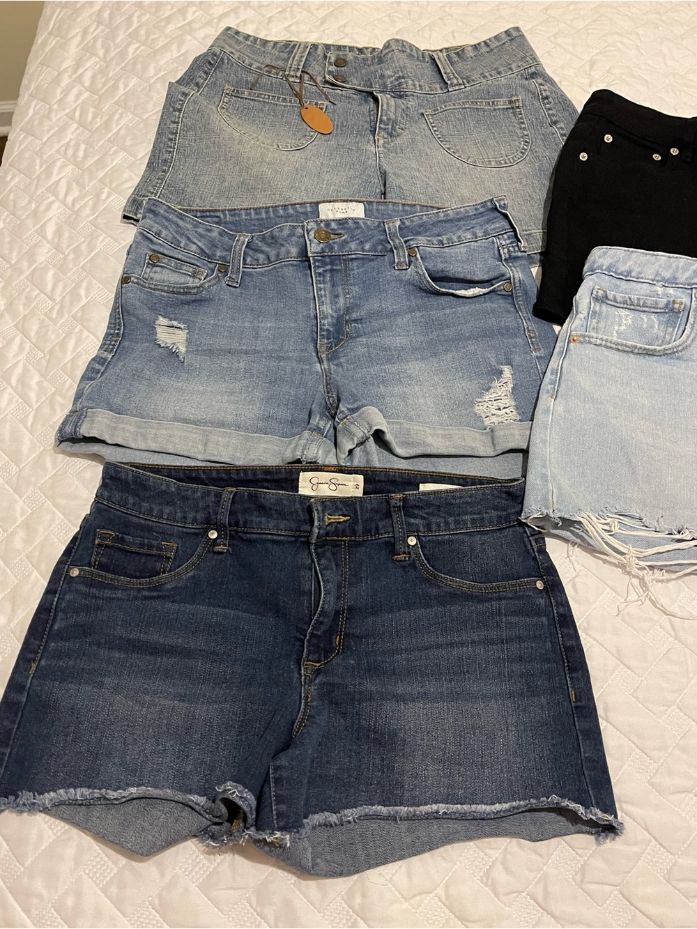 5 pair Denim Jean Shorts Mix - Light to Dark Wash